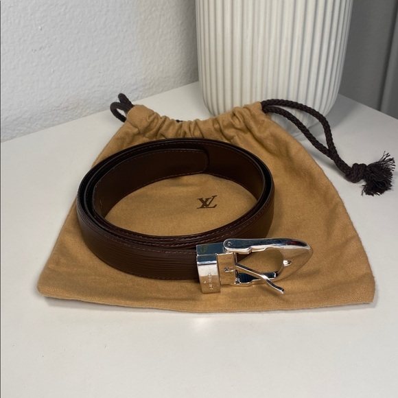 Louis Vuitton Accessories - RARE Louis Vuitton Moka Epi Leather Belt Unisex